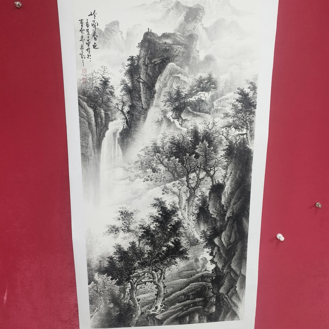 李文军教授四尺山水画