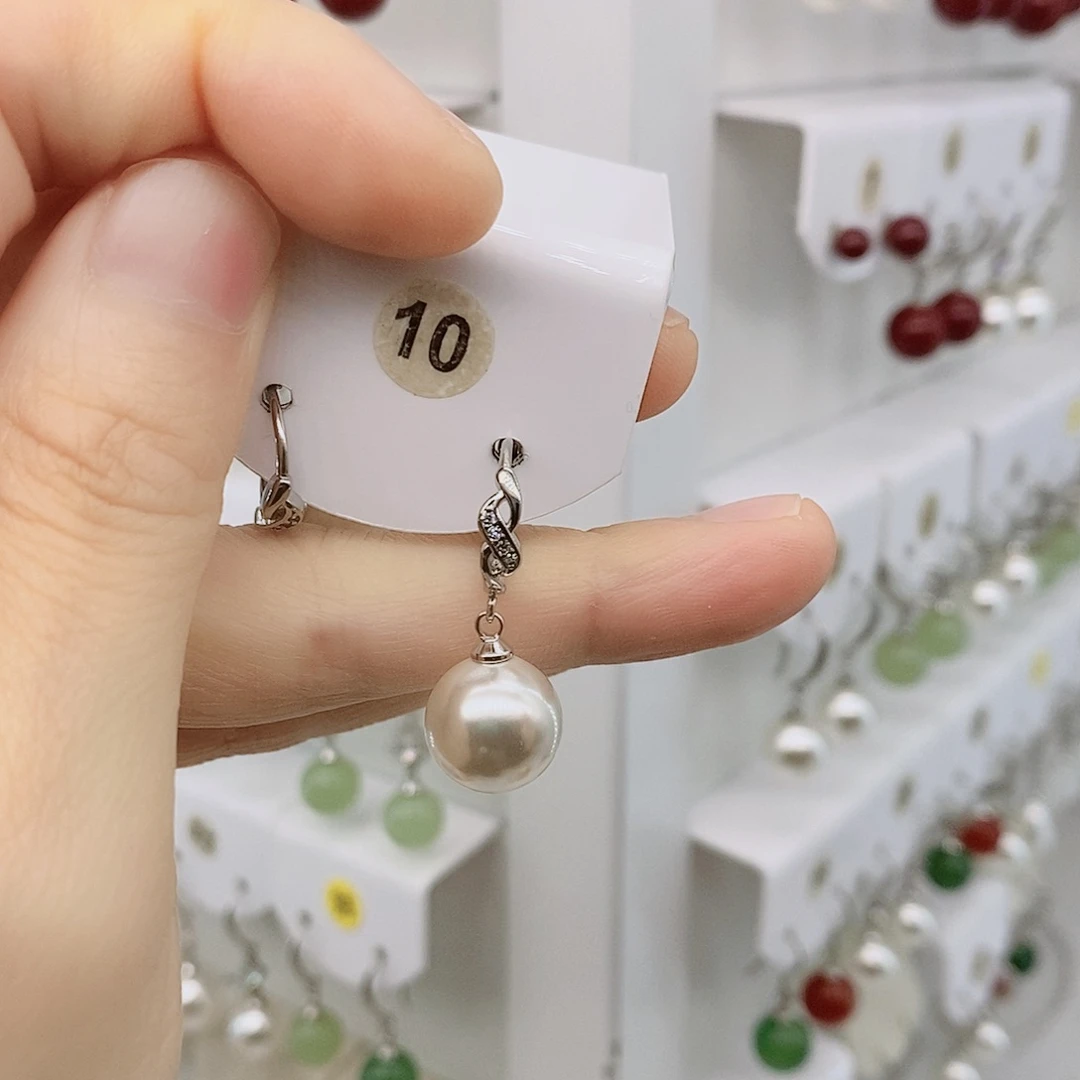 925银12毫米白貝珠