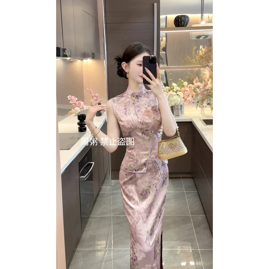 【周粥】【雍容华贵】2025新款气质提花盘扣上衣半身裙预JJX5TZ2989