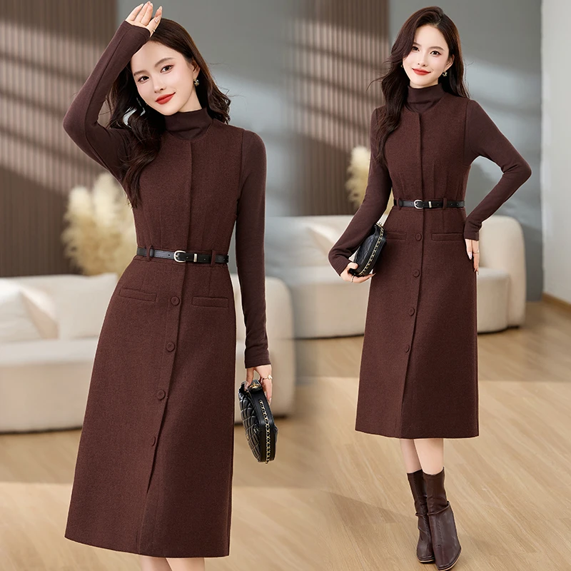 安哥拉红背心裙套装女2024秋季新款高级感气质名媛收腰显瘦两件套