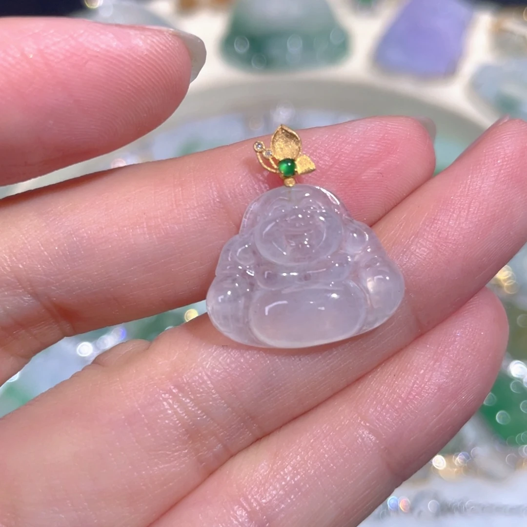颈饰18K金镶嵌翡翠翡翠