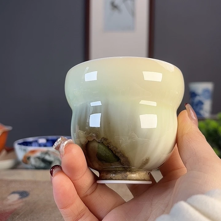 摆件景德柴烧茶杯多人