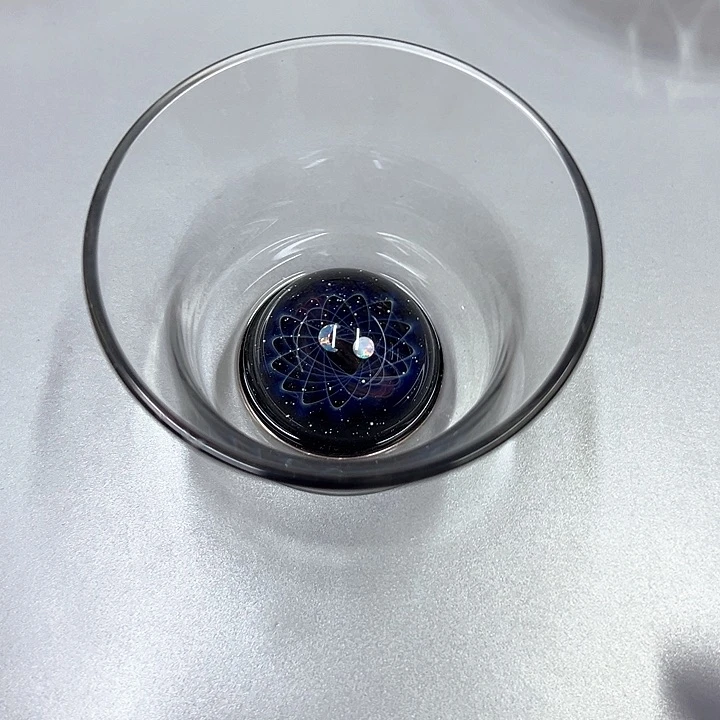 玻璃手工艺品日月主人杯恭喜发财