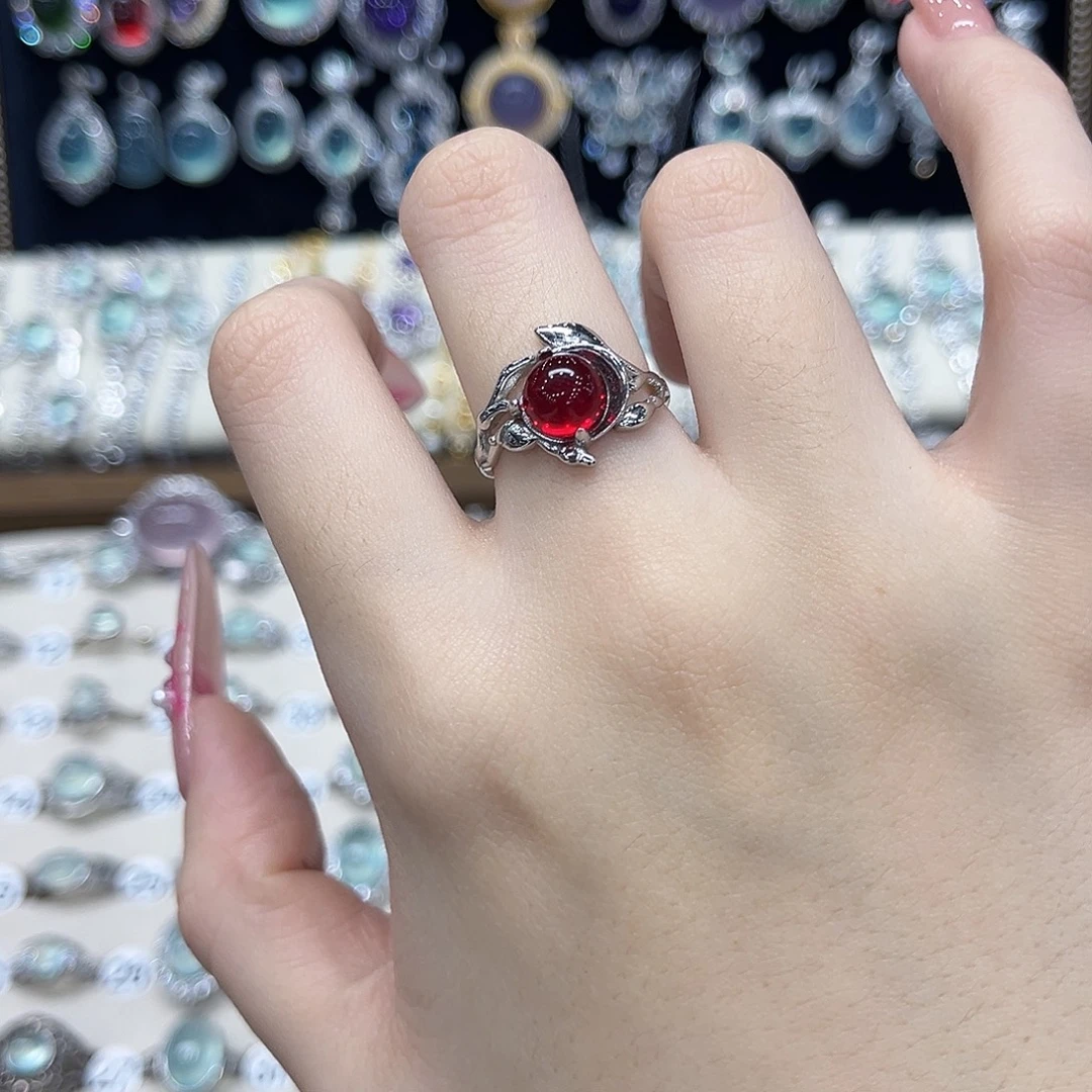 托帕石戒指银S925镶嵌