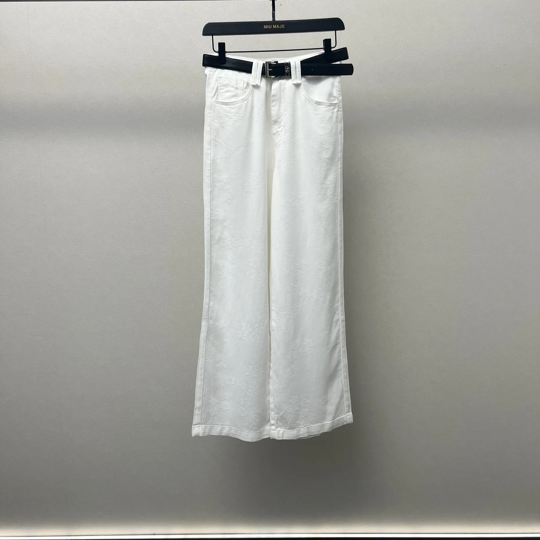 轻奢高端高腰垂直坠感遮跨阔腿长裤女新款韩版百搭牛仔裤DY8518