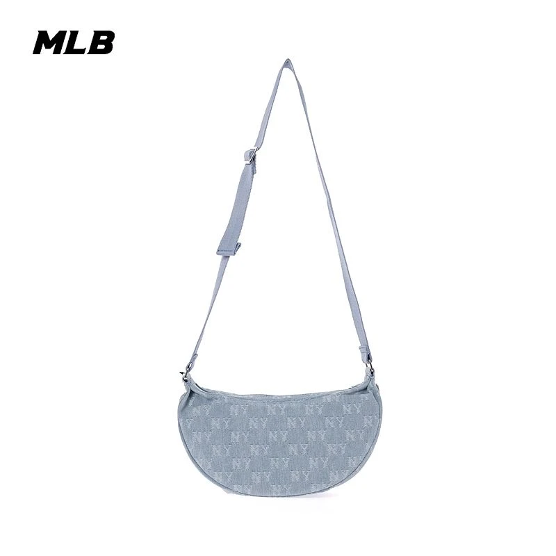 MLB男女情侣2025春夏新款潮流休闲复古牛仔满印老花可调节腋下包