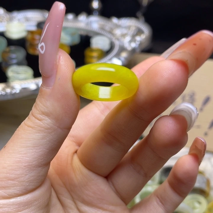 蛇纹石玉合金戒指71-16.8微瑕