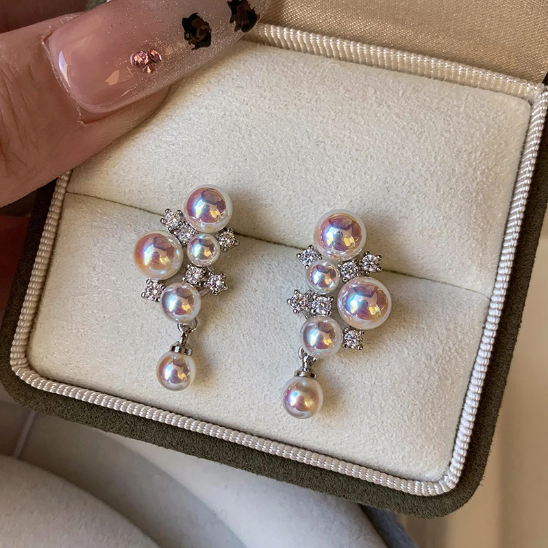 S925银针粉色珍珠耳环女高级感2025新款爆款独特绝美气质耳钉耳饰