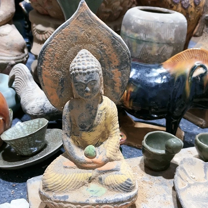 瓦当摆件摆件茶桌茶台陶瓷奇**成