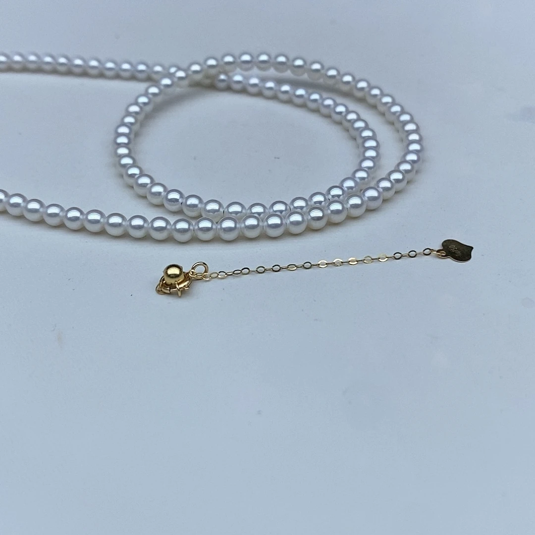 淡水珍珠颈饰18K金镶嵌