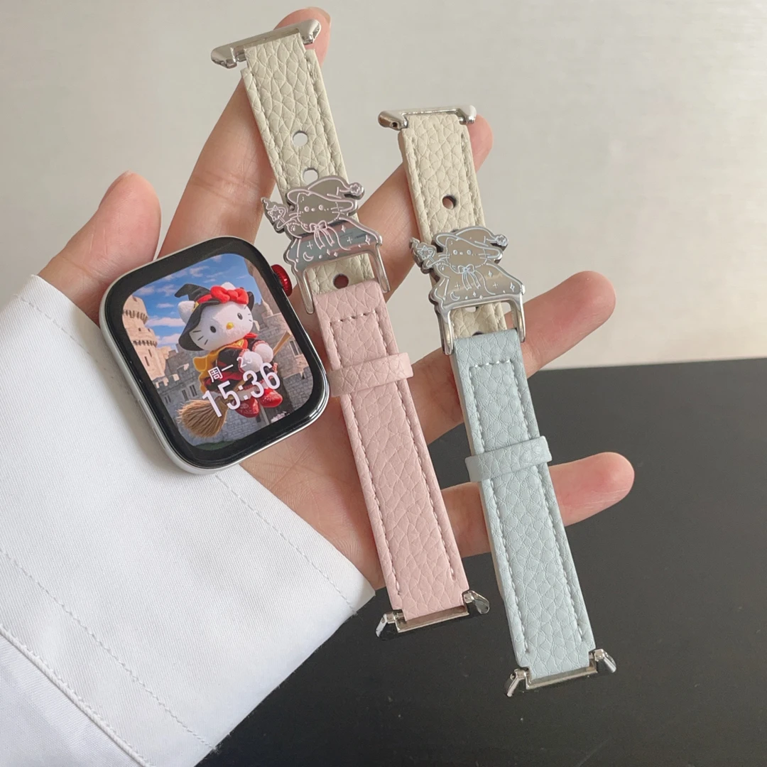 魔法少女适用华为fit4表带4pro荔枝纹软皮华为fit3拼色fit2腕带