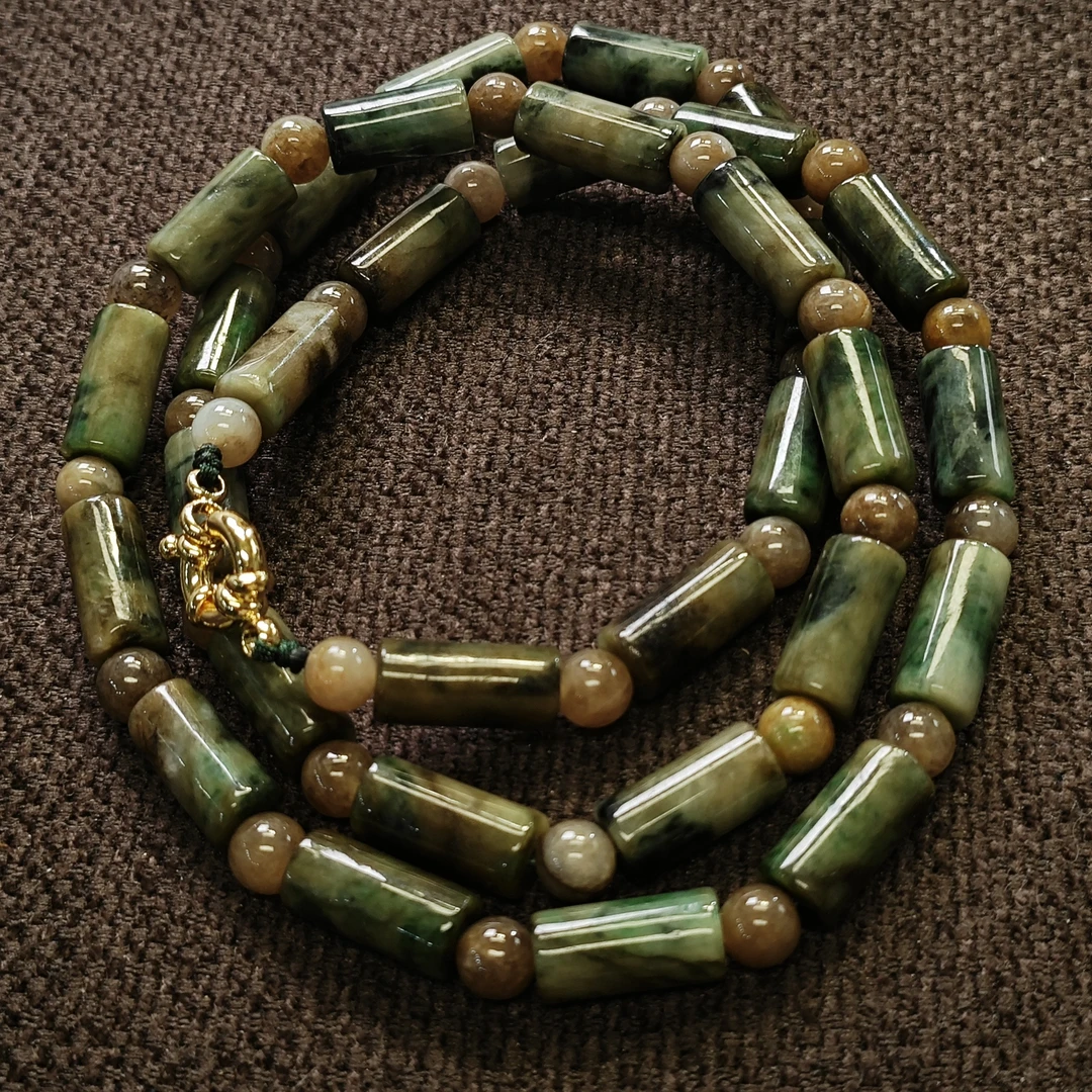 老翡翠长链缅甸翡翠