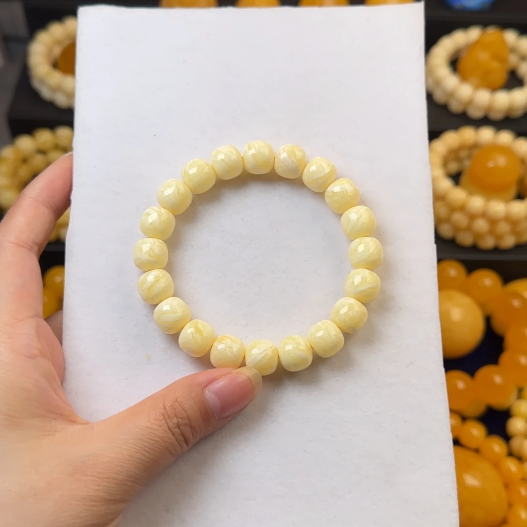 琥珀未镶嵌颈饰瓷白虎皮纹同料11