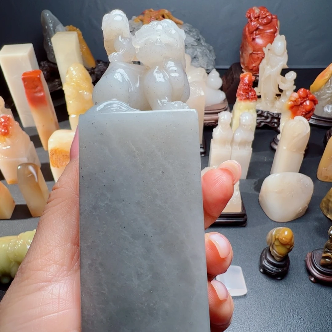 寿山石印石陶*寿山石天然洞印章