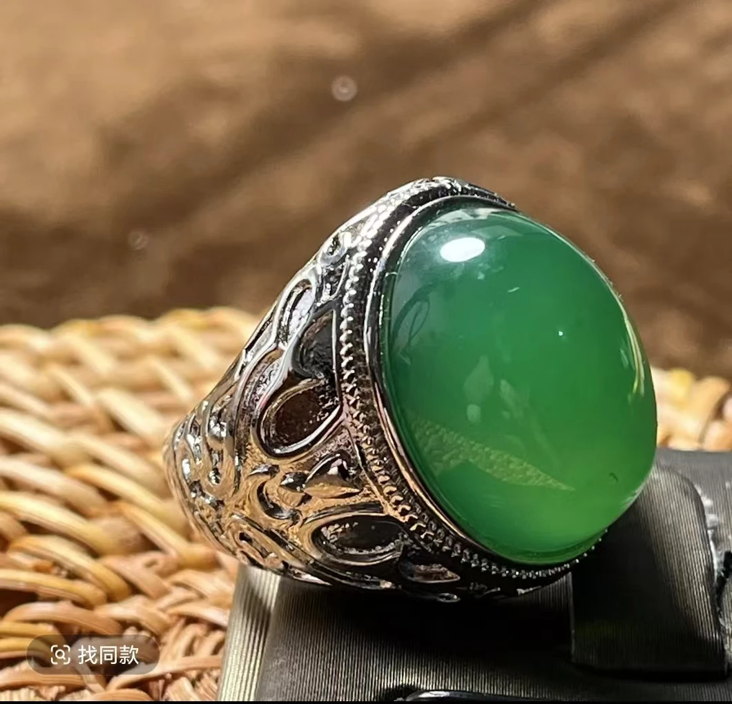 男士新款复古个性霸气绿色开口创意饰品