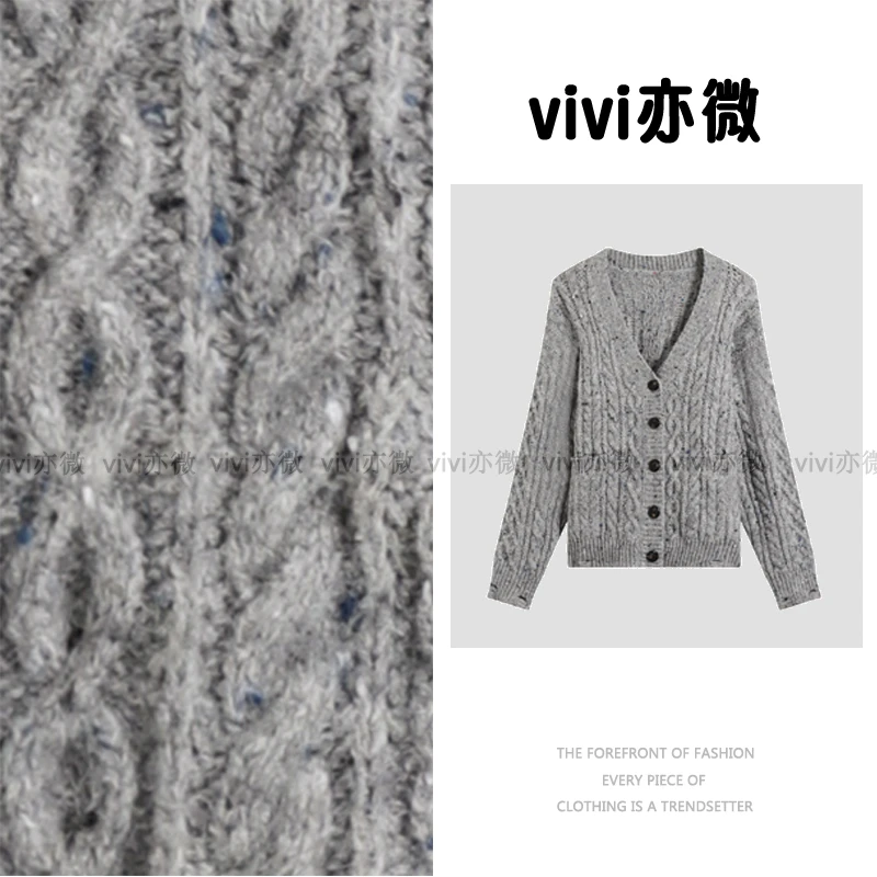vivi亦微 |针织羊毛女毛针织衫休闲针织开衫秋冬韩版25C-W1100