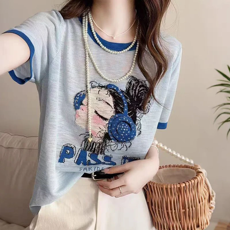 正品哥弟新款薄款夏季印花女短袖T恤圆领ins洋气休闲上衣嘻哈风