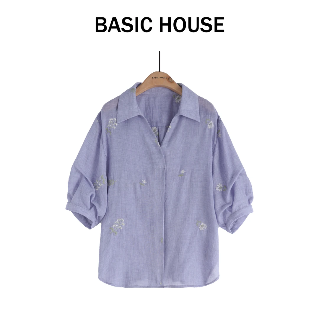 Basic House/百家好时尚休闲百搭法式夏季韩版衬衣B1335B5R4V2