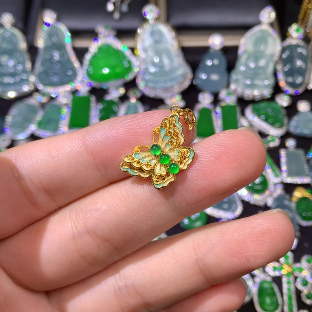 翡翠银S925镶嵌颈饰泡*龙888888888888