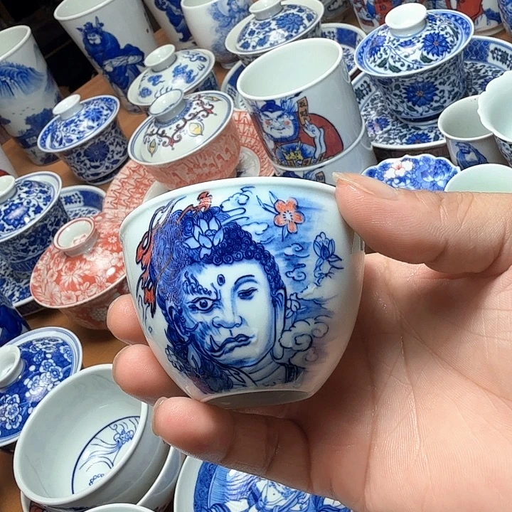 缸杯一念青花单杯