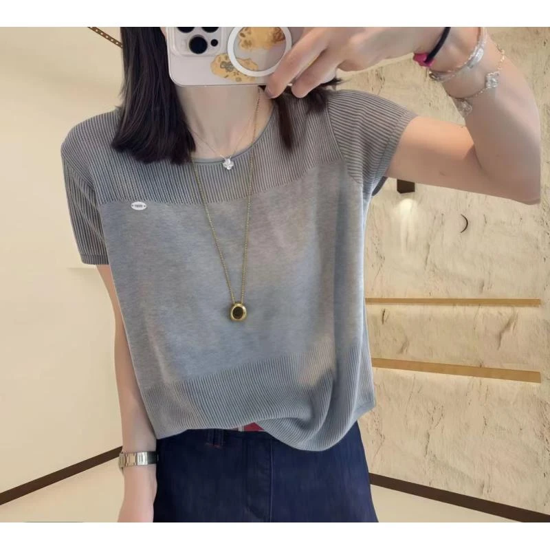 【赠运费补贴】灰色短袖显瘦百搭时尚百搭夏季新款休闲圆领简约112/