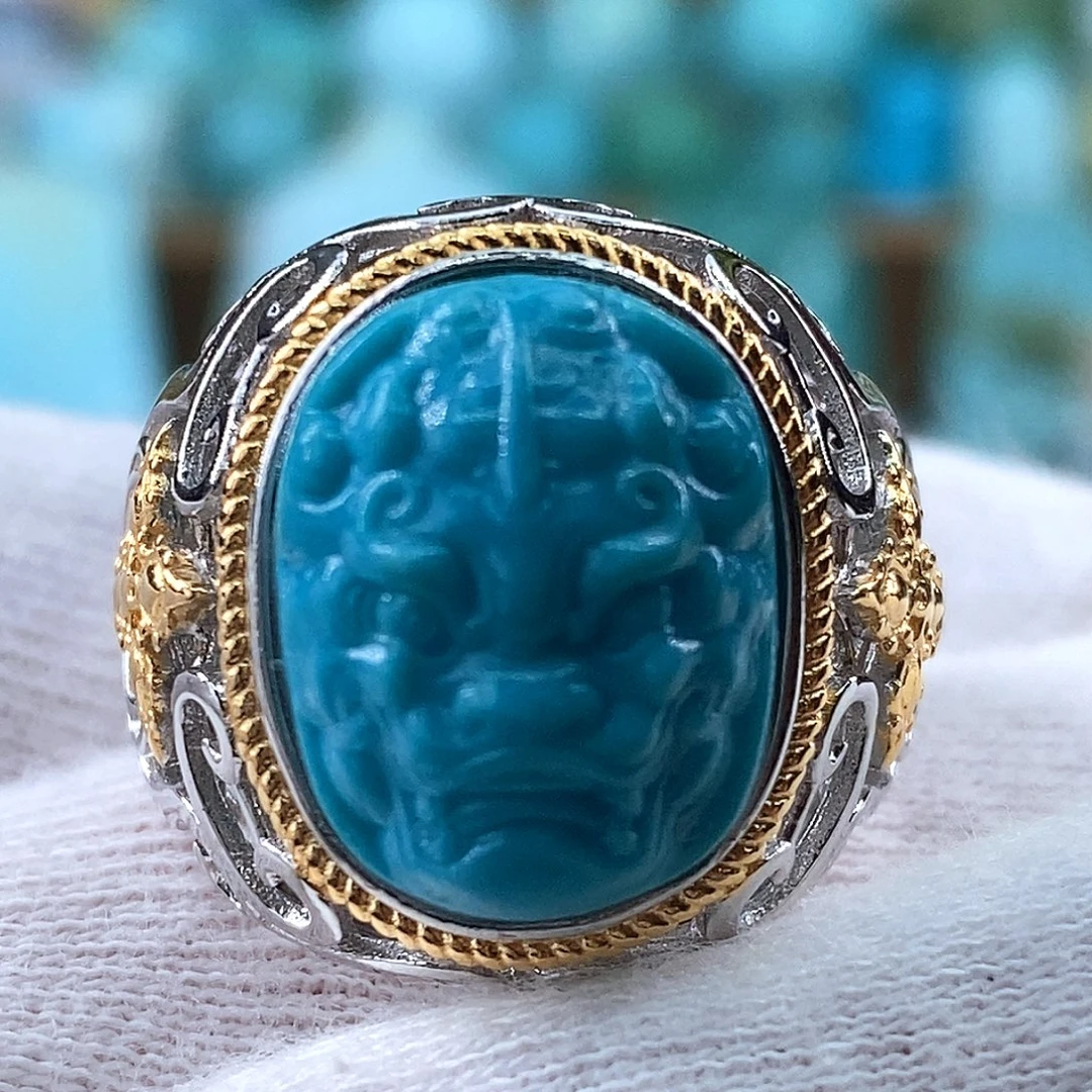 银S925镶嵌绿松石珠宝奇石