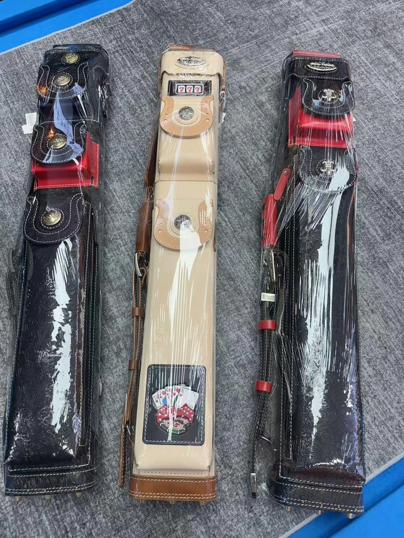 叁至高端真皮杆桶热爱心杆真皮台球杆桶多孔设计手工牛皮九球杆桶