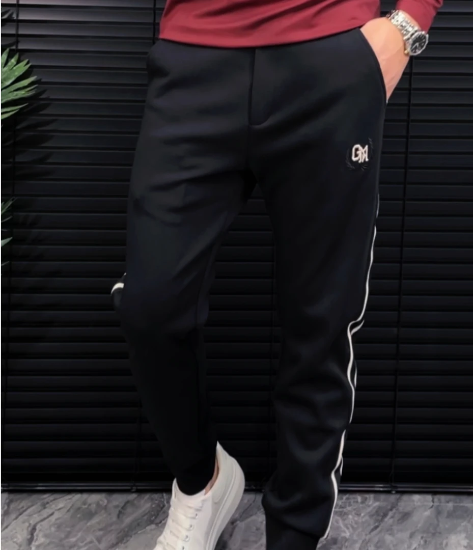 1090男士春夏百搭休闲裤 小脚裤长裤百搭时尚男裤黑色修身卫裤