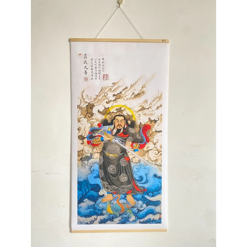 [107真武大帝]60x120cm现代简约挂轴装饰画办公室家居装饰画