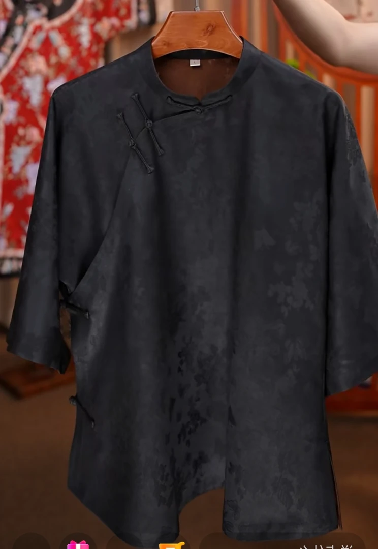 寨优袡【20281-1】九儿款香云纱花罗小立领姐姐服上衣