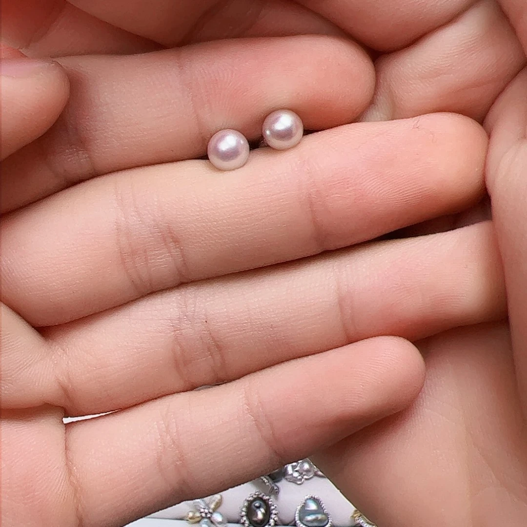 海水珍珠耳饰银S925镶嵌B****y
