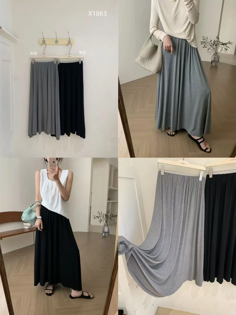 EVE 福（1ex1863#）垂感好好 大摆垂感半身裙 5-26