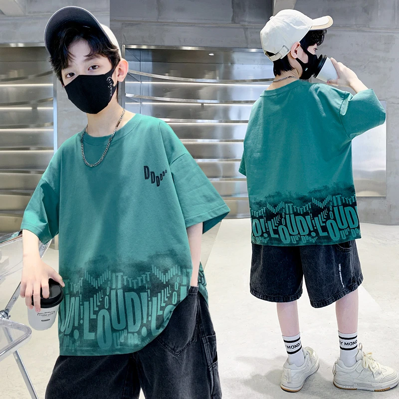 儿童装男童夏装T恤2025新款中大童夏季短袖男孩半袖纯棉上衣潮牌t