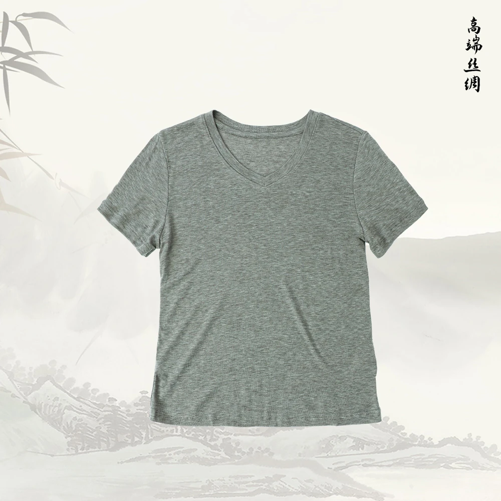品牌新款V领休闲修身显瘦百搭短袖上衣51501