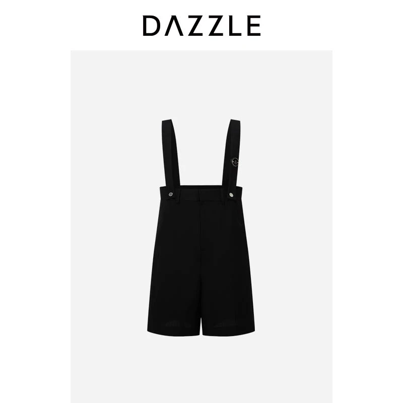 DAZZLE 地素奥莱背心式连体中裤黑色地素奥莱精纺连体裤2D2P501