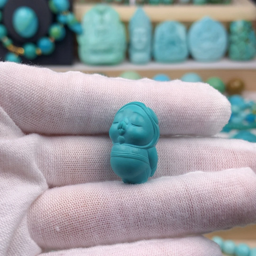 未镶嵌绿松石珠宝奇石13.8mm