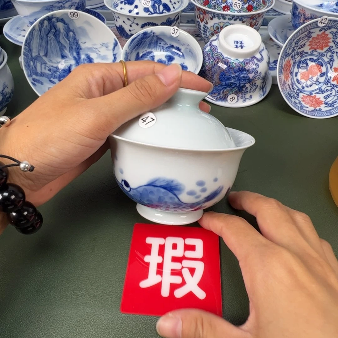 景德镇纯手工纯手绘茶具木木47