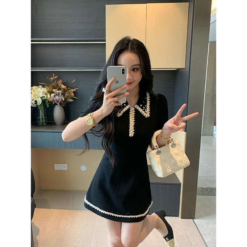 XINYI【千金女主】夏季重工肌理乱麻连衣裙收腰显瘦裙X625Q04557