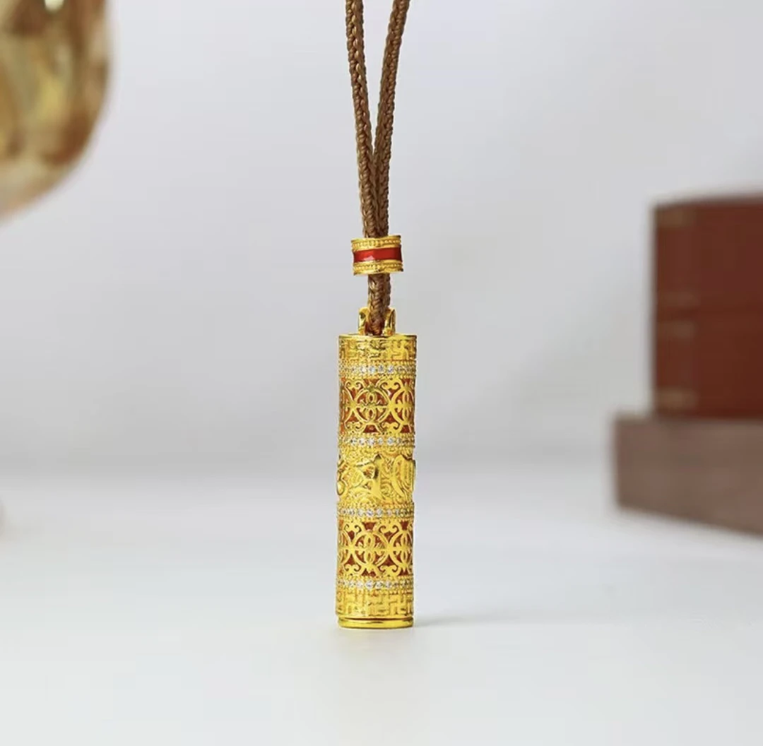 铜合金吊坠 SL032丨新中式国潮风/可打开镂空六字箴言守护佛