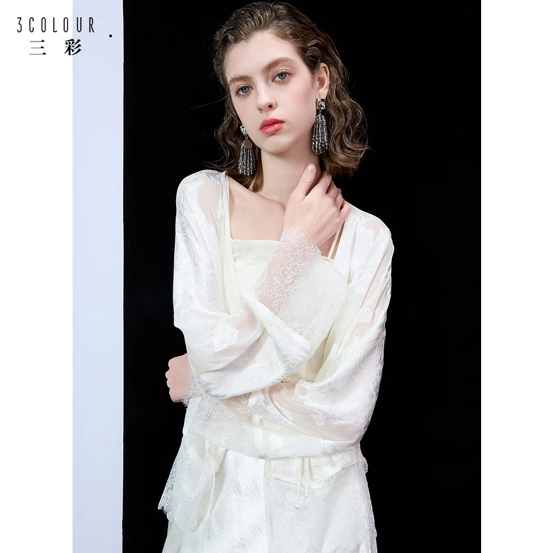 三彩ibudu2025春季新款新中式国风小外套轻薄宽松衬衫开衫气质女