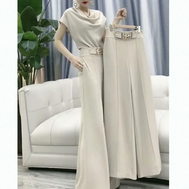 休闲阔腿裤套装2025新款百搭洋气减龄女装时尚搭配两件套夏季薄款