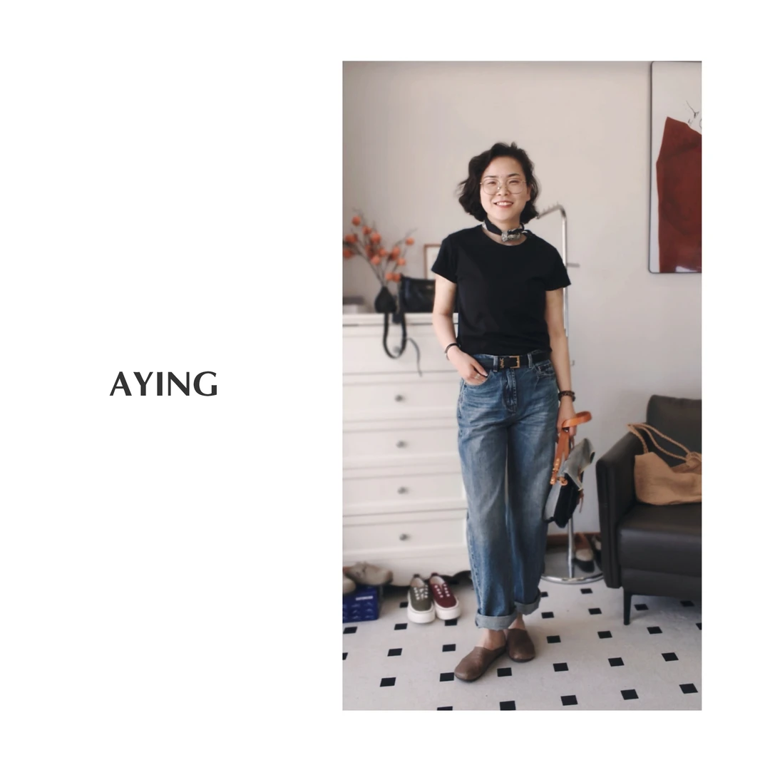 AYING  女士 经典 棉质 土耳其 窄直筒水洗牛仔裤