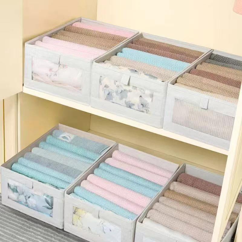 衣物收纳盒衣服布艺整理箱分隔神器裤子分层抽屉衣柜抽【气血】