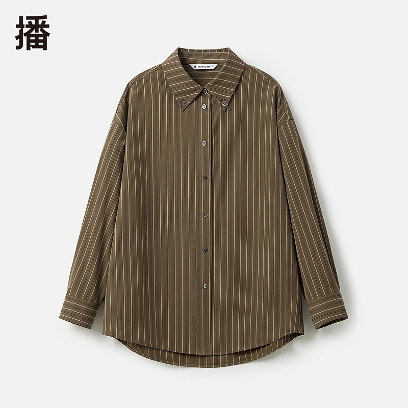 【达人专属】播翻领竖条纹衬衫BDR9CD4229
