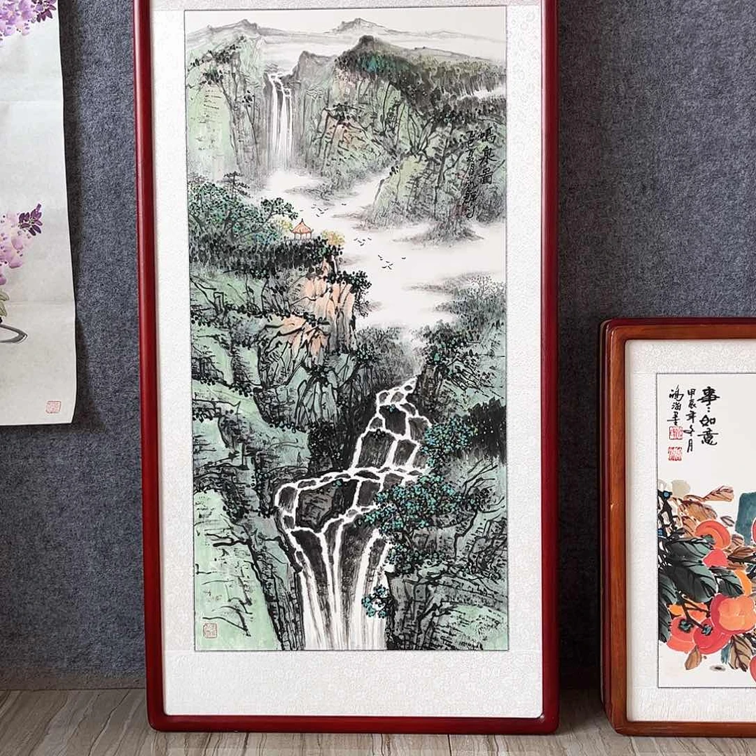 国画书画作品带框123×63厘米