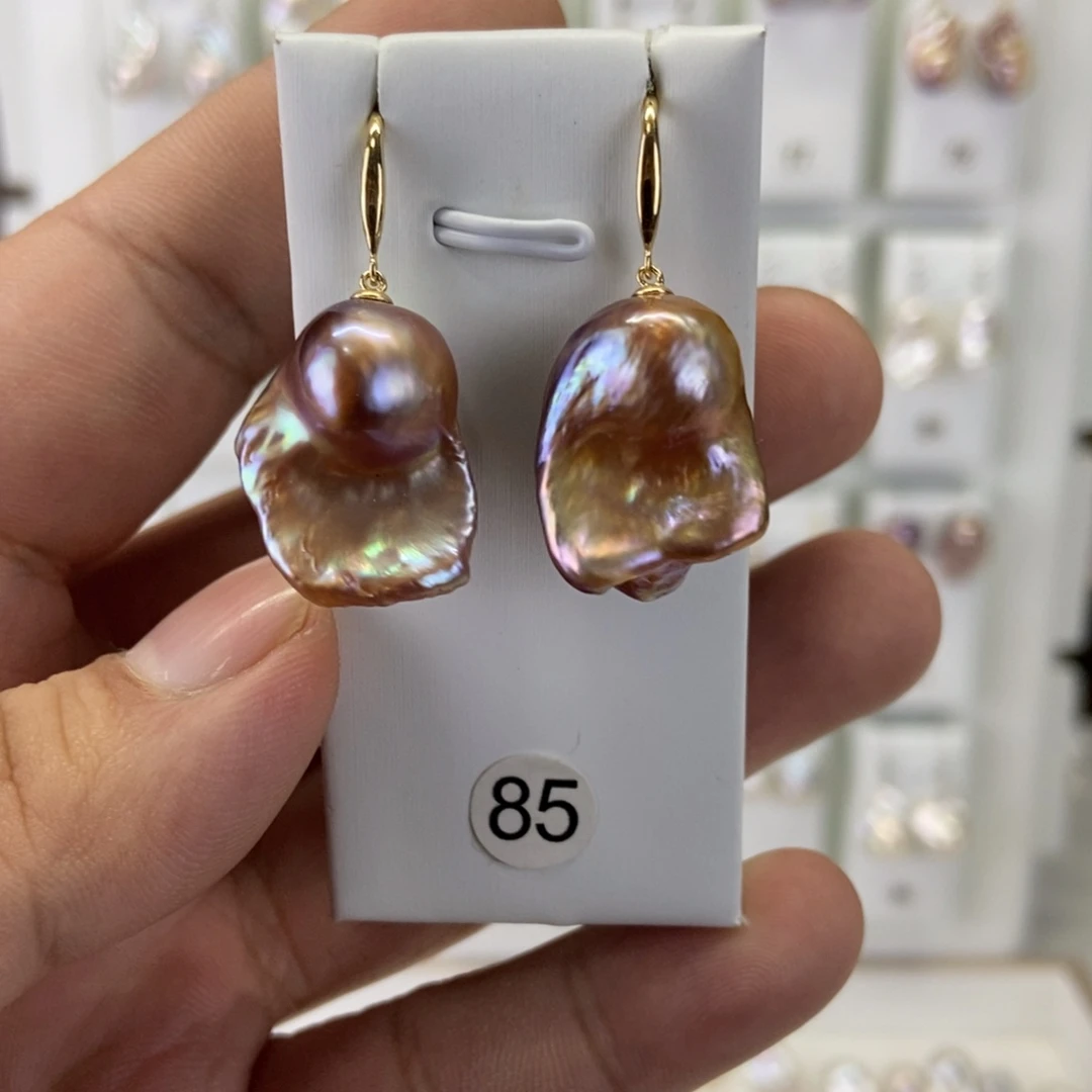 淡水珍珠耳饰银S925镶嵌