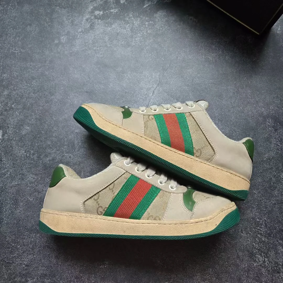 99新 GUCCI/古驰 老花满印珐琅脏脏鞋 36码