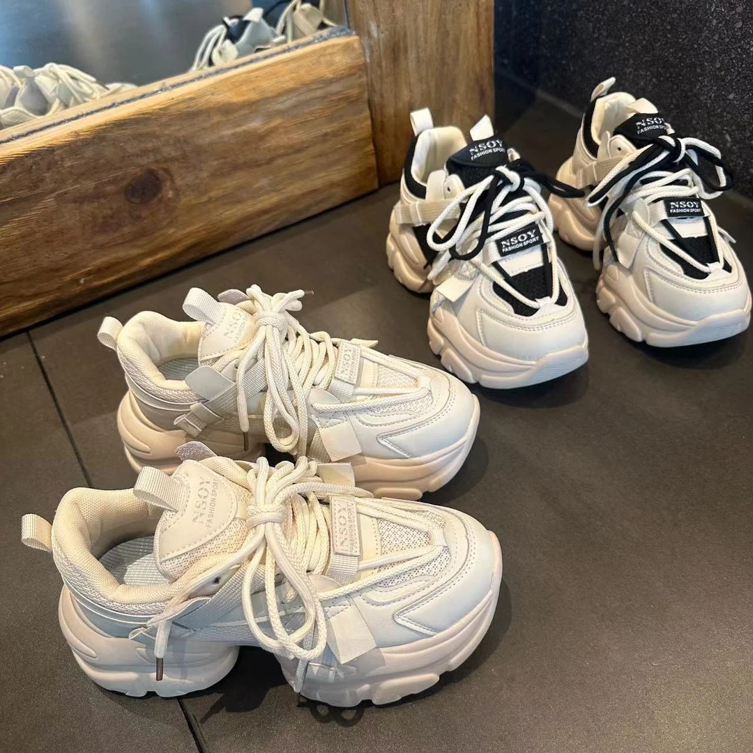 韩国厚底老爹鞋女2025春季新款透气百搭休闲鞋ins潮增高运动鞋