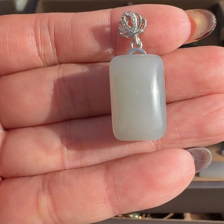 和田玉银S925镶嵌颈饰