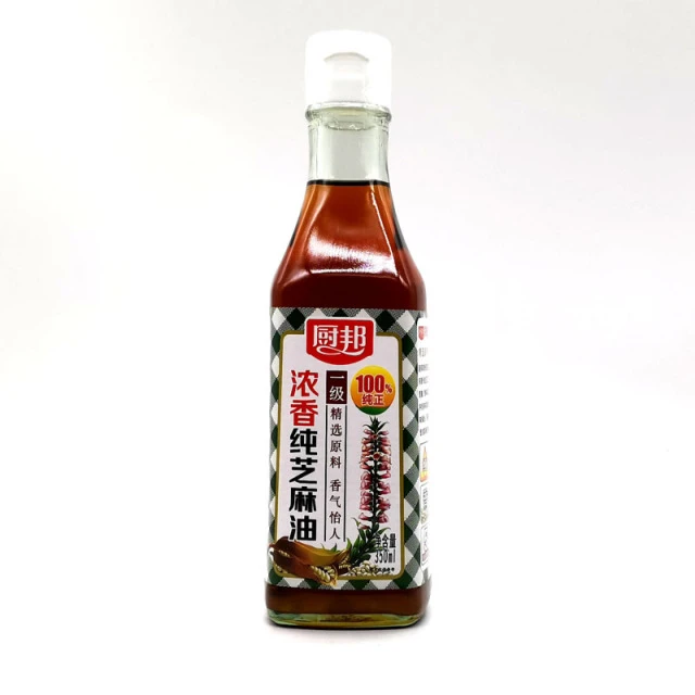 厨邦浓香芝麻油350ml物理压榨香油食用芝麻油凉拌香料火锅调料